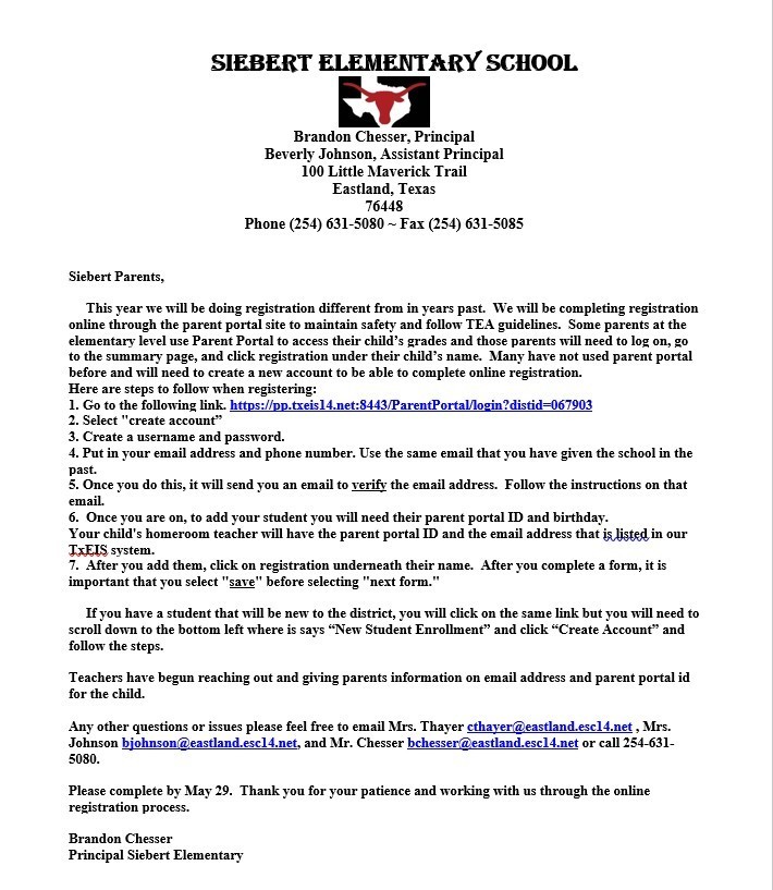 Siebert Registration 2020